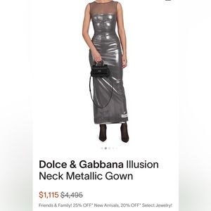 NWT Dolce and Gabbana + KIM Silver metallic mesh gown